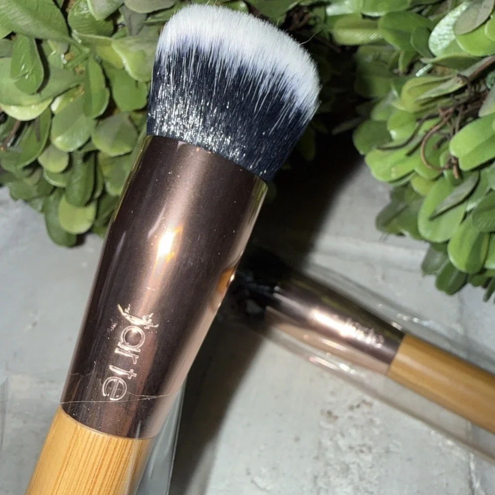 Tarte‎ Cosmetics Buff & Bronze Face Brush Natural Wood & Gold New Lot Of 2